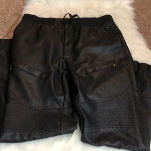 Men’s black pleather pants